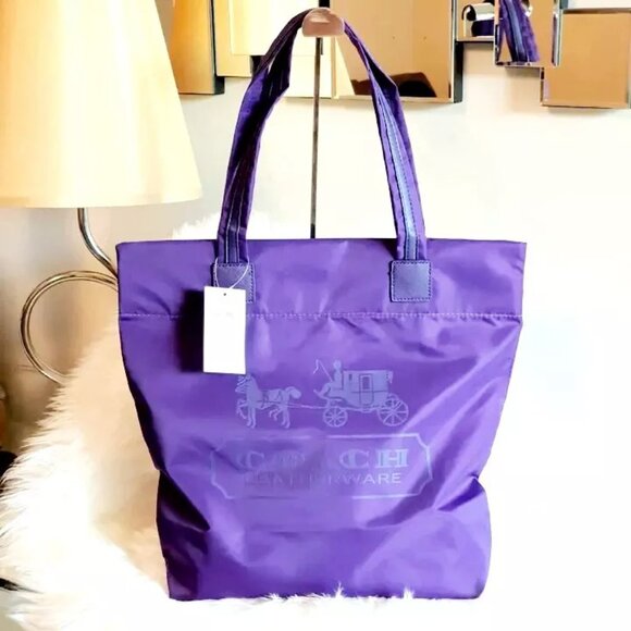 COACH Tone On Tone FOLDABLE SHOPPING TOTE (NIP) - Picture 2 of 4